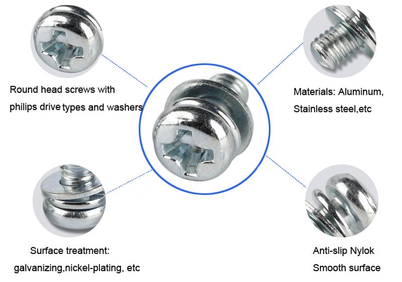 m2 pan head phillips screw sems screws