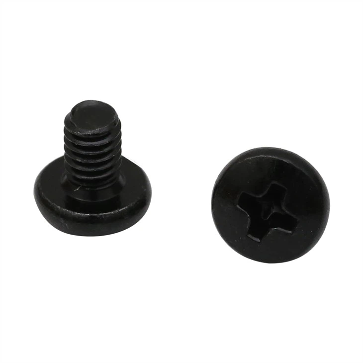 Small black micro round head screw
