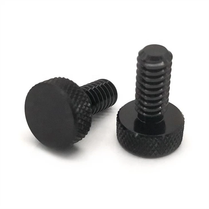 Black Anodized Aluminum 6061 Knurled Thumb Screws